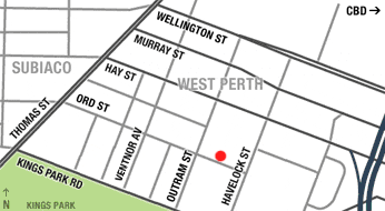 Street map showing location of office.